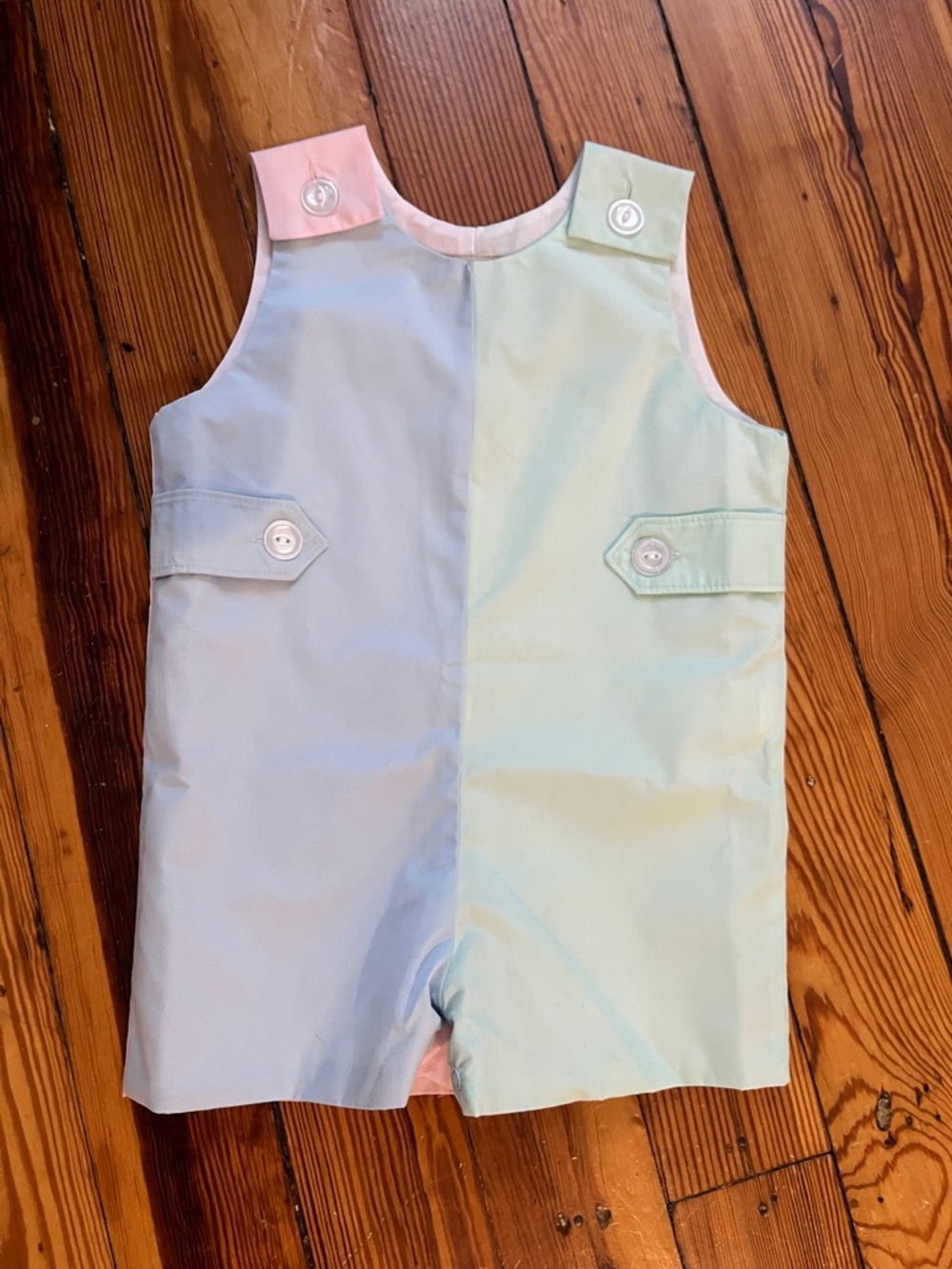The Beaufort Bonnet Company Pastel Colorblock Shortall - Blue, Mint & Pink
